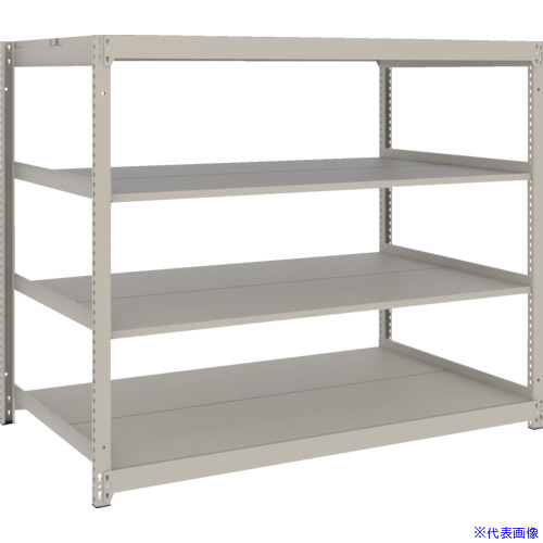 ■TRUSCO スチールラック 薄板ラック(棚板分割タイプ、耐荷重100Kg)1800×875×H1200 4段単体 ネオグレー UL4694(NG)(6629756)