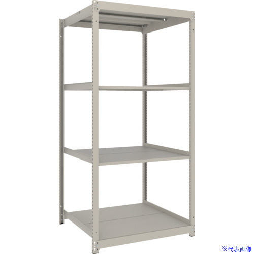 ■TRUSCO スチールラック 薄板ラック(棚板分割タイプ、耐荷重100Kg)1200×875×H1800 4段単体 ネオグレー UL6494(NG)(6629758)