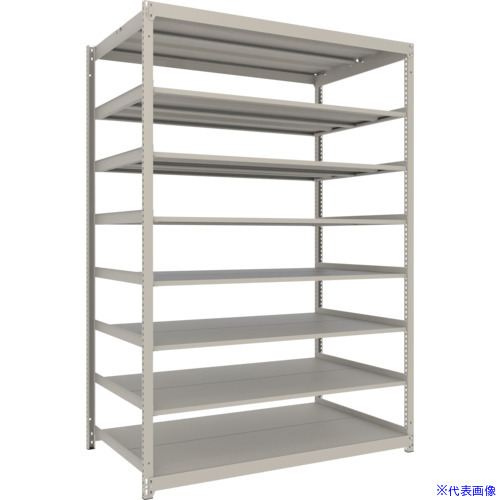 ■TRUSCO スチールラック 薄板ラック(棚板分割タイプ、耐荷重100Kg)1500×875×H2400 8段単体 ネオグレー UL8598(NG)(6634473)|セミプロDIY店ファースト