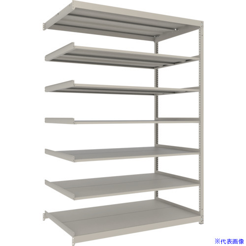 ■TRUSCO スチールラック 薄板ラック(棚板分割タイプ、耐荷重100Kg)1800×875×H2100 7段連結 ネオグレー UL7697B(NG)(6634547)