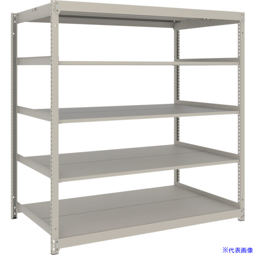 ■TRUSCO スチールラック 薄板ラック(棚板分割タイプ、耐荷重100Kg)1500×875×H1500 5段単体 ネオグレー UL5595(NG)(6636054)