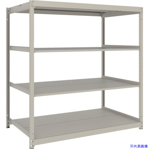 ■TRUSCO スチールラック 薄板ラック(棚板分割タイプ、耐荷重100Kg)1800×875×H1500 4段単体 ネオグレー UL5694(NG)(6636132)