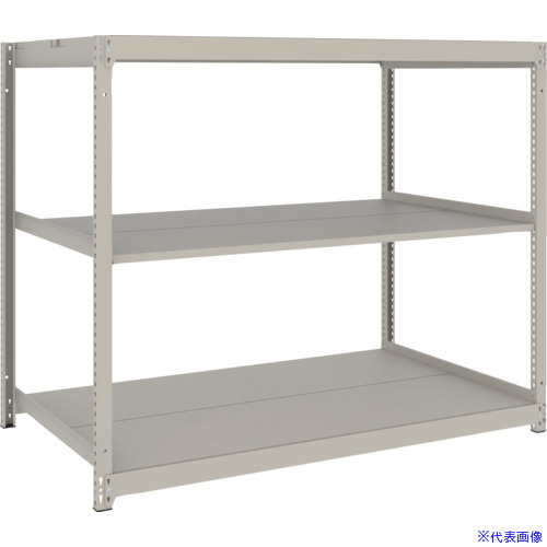 ■TRUSCO スチールラック 薄板ラック(棚板分割タイプ、耐荷重100Kg)1500×875×H1500 3段単体 ネオグレー UL5593(NG)(6637661)