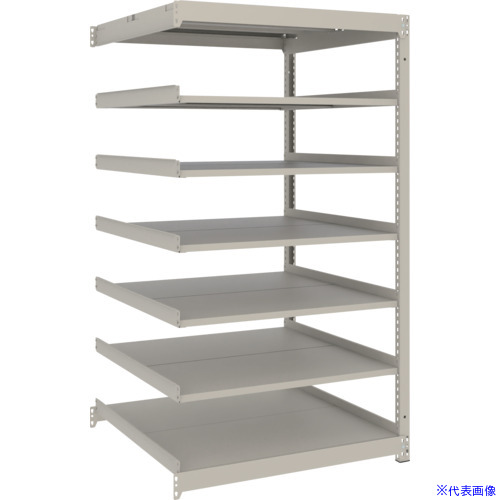 ■TRUSCO スチールラック 薄板ラック(棚板分割タイプ、耐荷重100Kg)1200×595×H1500 7段連結 ネオグレー UL5467B(NG)(6637713)