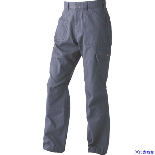 ■CHUSAN ドビーストレッチ・ワイドカーゴパンツ10ポケット L・グレー LL 804005809LL(6668462)[送料別途見積り][法人・事業所限定][掲外取寄]