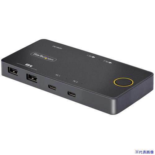 ■StarTech KVMスイッチ/2ポート/USB&minus;C/1画面/4K60Hz HDMI DP Alt/100W PD/PC切替器 2台用 C2H46UC2PDKVM(6768056)[法人限定][外直送元]｜セミプロＤＩＹ店ファースト