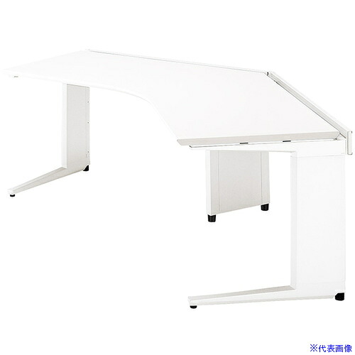 ■NAIKI コーナーデスク(135&deg;用) トリアス TR型/天板:ホワイト 本体:クリアーホワイト/W2047&times;D1343&times;H720 TRH327CTWH(6808605)[送料別途お見積り][法人限定][外直送]｜セミプロＤＩＹ店ファースト