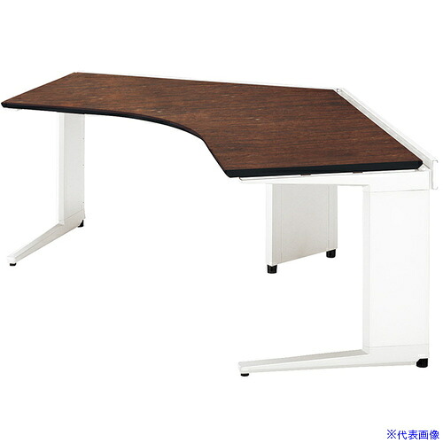 ■NAIKI コーナーデスク(120°用) トリアス TR型/天板:ダークウォールナット 本体:クリアーホワイト/W1798×D1389×H720 TRH227CTWWN(6808621)[送料別途お見積り][法人限定][外直送]
