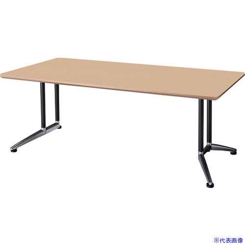 ■NAIKI ミーティングテーブル(配線無 KDG型/天板:サンドウォールナット 脚:ブラック/W1500×D750×H715 KDG1575ASDW(6812379)[送料別途お見積り][法人限定][外直送]