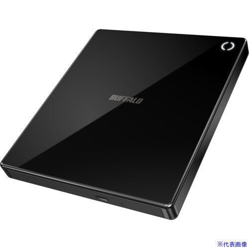 ■BUFFALO スマホ用CDレコーダー「ラクレコ」DVD再生&microSDスロット搭載モデル RRPW2BK(6843968)[送料別途お見積り][法人限定][掲外取寄]