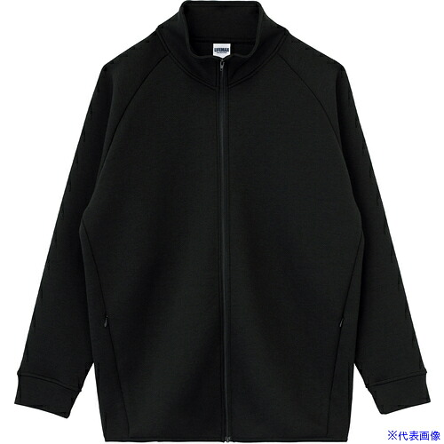 ■LIFEMAX ドライストレッチトラックジャケット(ポリジン加工) ブラック XXL MS213316XXL(6852363)[送料別途お見積り][法人限定][外直送]