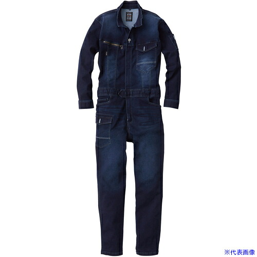 ■NBW 2082－20 つなぎ ミッドインディゴ 6L 2082205576L(6891171)[送料別途お見積り][法人限定][掲外取寄]