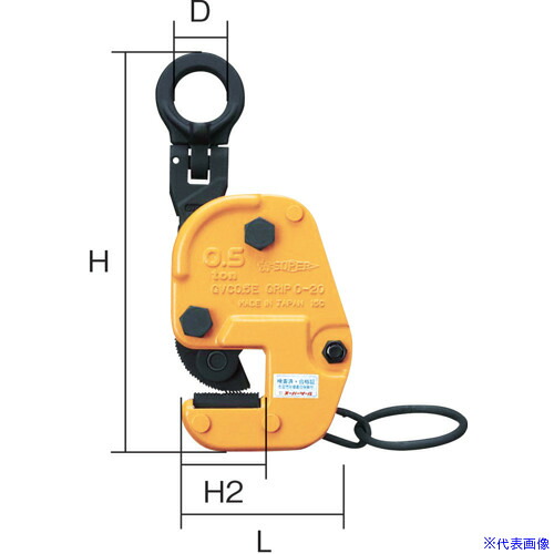 ■スーパー 横吊クランプ 自在型ロックハンドル式 細目仕様 基本使用荷重0.5t(RFIDチップ搭載/S・M・A・Я・T管理アプリ対応) GVC0.5ENRF(6892817)