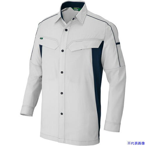 ■アイトス 長袖ストレッチシャツ(エコワーカーストレッチ) AZ1936 シルバーグレー 5L AZ19360035L(6910765)[送料別途お見積り][法人限定][掲外取寄] 4,547円