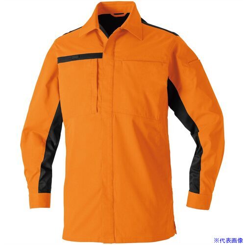 ■桑和 長袖シャツ オレンジ 3L 952802743L(6917292)[送料別途お見積り][法人限定][掲外取寄]