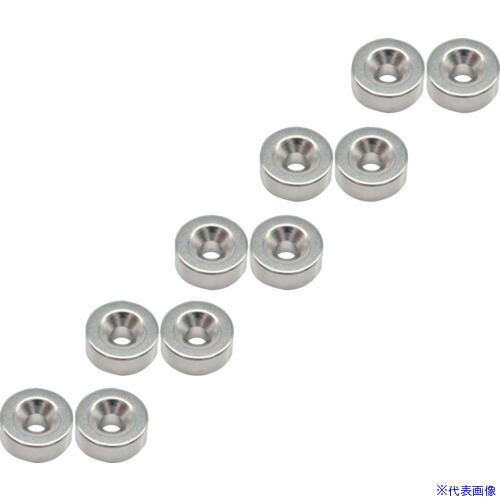 ■TRUSCO まとめ買い ネオジム丸形磁石 皿ねじ穴付 外径12mmX5mm M3 10個入 T12R05M310P(6932866)