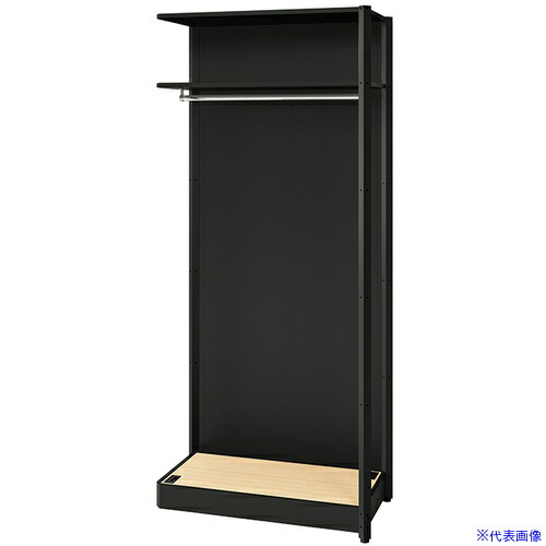 ■NAIKI シェルフラック(ワードローブ メレム MU型/天板：シルクウッド 本体：サテンブラック/W925×H2103 MU0921RWSBS(6962750)[送料別途お見積り][法人限定][掲外取寄]