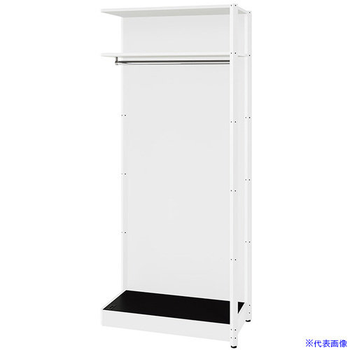 ■NAIKI シェルフラック(ワードローブ メレム MU型/天板：サテンブラック 本体：サテンホワイト/W925&times;H2103 MU0921RWSWSB(6962751)[送料別途お見積り][法人限定][掲外取寄]｜セミプロＤＩＹ店ファースト