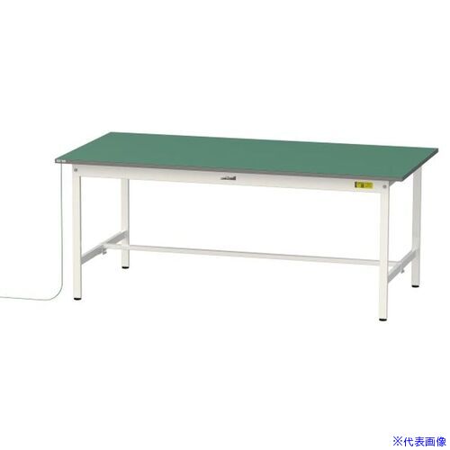 ■ヤマテック 軽量作業台 ワークテーブル150シリーズ 導電性ゴムマット貼りタイプ 固定式 W1800&times;D900&times;H740mm 緑マット/シルキーホワイト SUPE1890WW(6968002)[法人限定][外直送元]｜セミプロＤＩＹ店ファースト