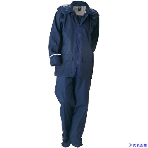 ■トオケミ レインスーツ FMカラーエース 4400NAVY3L(6968168)[送料別途お見積り][法人限定][掲外取寄]