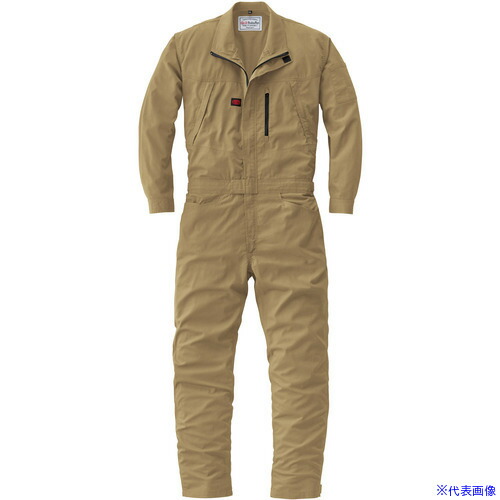 ■AUTO－BI SS(春夏)モデル ストレッチつなぎ服23041－011－カーキ－Mサイズ 23041011M(6968799)[送料別途お見積り][法人限定][掲外取寄]