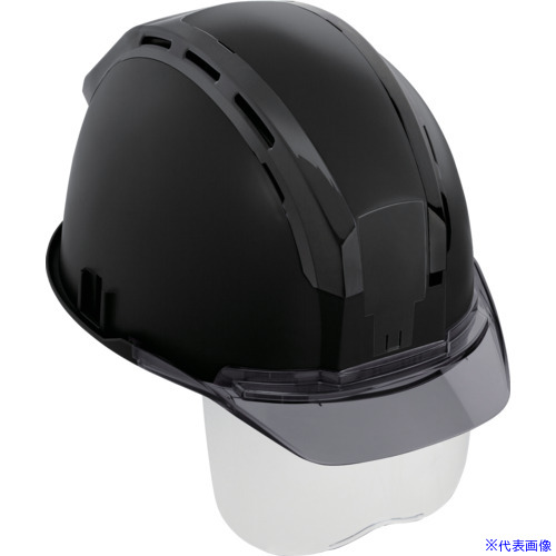 ■タジマ ヘルメット セフメット(セフ取付溝付ヘルメット) ブラック スモーク シールド付 HSBKCSSB(6971312)
