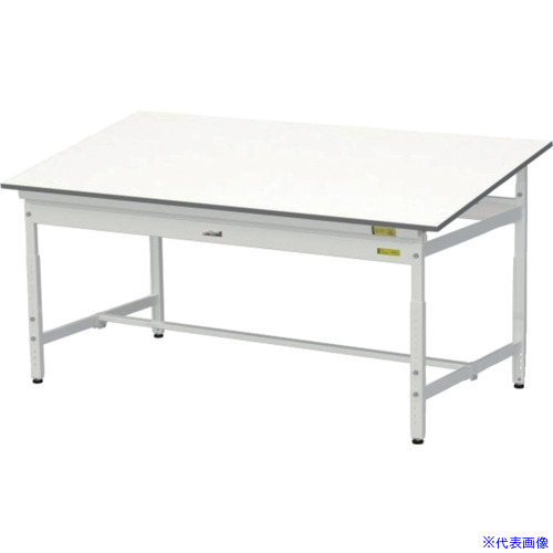 ■ヤマテック ワークテーブル150シリーズ 傾斜天板タイプ W1800&times;天板D900&times;H652～H952mm シルキーホワイト SUPAK1890WW(6974374)[法人限定][直送元]｜セミプロＤＩＹ店ファースト