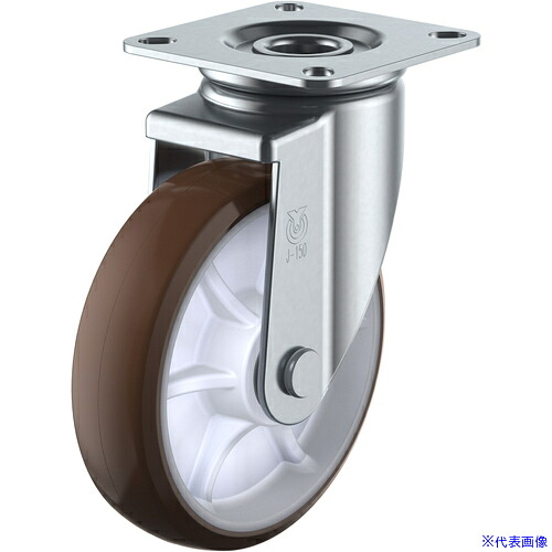■ユーエイ プレート式 自在 ステンレスキャスター ウレタン 車輪径150mm Jタイプ SUS－J2型 取付寸法80×80(75×75) SUSBRUJ2150(6976862)