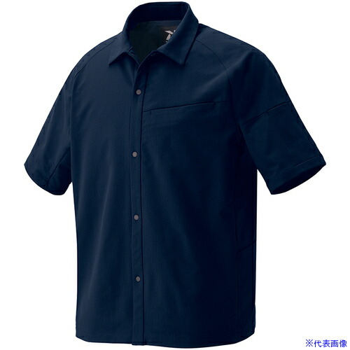 ■アイトス 半袖シャツ(男女兼用) TULTEX WORK AZ4237 ネイビー 6L AZ42370086L(6977150)[送料別途お見積り][法人限定][掲外取寄]