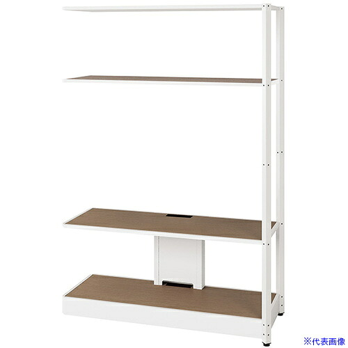 ■NAIKI シェルフラック(モニターユニット メレム MU型/天板：ショコラアッシュ 本体：サテンホワイト/W1225×H1813 MU1218RMLSWCA(6981807)[送料別途お見積り][法人限定][掲外取寄]