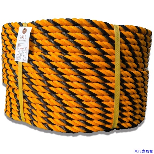 ■まつうら 実寸太さの標識ロープ 14mmΦ&times;200m REALSIGNROPE14200YB(6983105)[送料別途お見積り][法人限定][外直送]｜セミプロＤＩＹ店ファースト