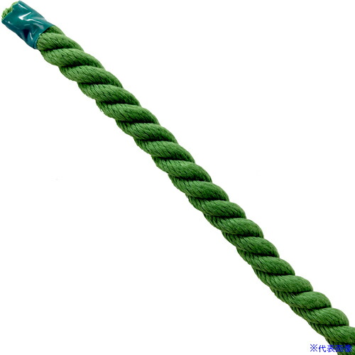 ■グリーンクロス エステルスパンカラーロープ 緑 10mm×100m 6300063347(6985364)[送料別途お見積り][法人限定][外直送]