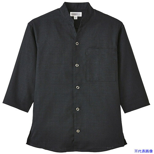 ■サンペックス シャツ 七分袖 男女兼用 ユニフォーム ブラック M JT1162M(6995685)[送料別途お見積り][法人限定][掲外取寄]｜セミプロＤＩＹ店ファースト