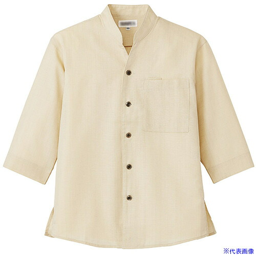 ■サンペックス シャツ 七分袖 男女兼用 ユニフォーム アイボリー L JT1165L(6997224)[送料別途お見積り][法人限定][掲外取寄]