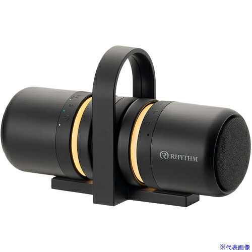 ■RHYTHM Bluetooth スピーカー ステレオ対応 IP67 防塵 防水 連続20時間再生 マグネット USB Type－C 充電 ブラック 9YYA30RH02(7000027)[送料別途お見積り][法人限定][掲外取寄]