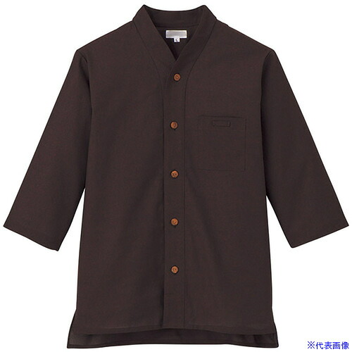 ■サンペックス シャツ 七分袖 男女兼用 ユニフォーム エンジ L JT1256L(7000389)[送料別途お見積り][法人限定][掲外取寄]