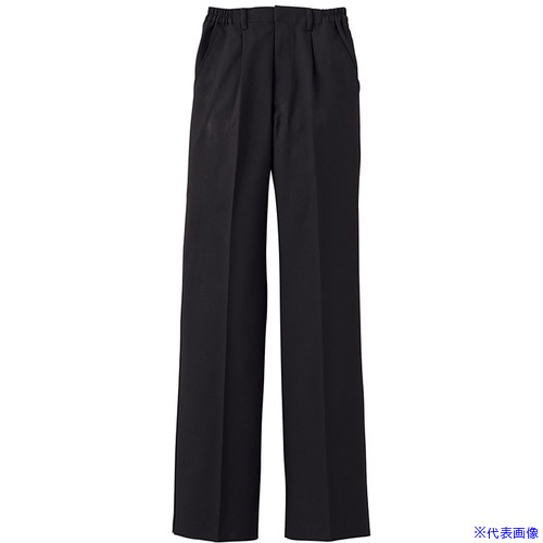 ■サンペックス ストレートパンツ スラックス レディース ズボン 飲食店 ユニフォーム ブラック 7 BF543707(7006787)[送料別途お見積り][法人限定][掲外取寄]