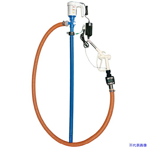 ■アクアシステム 流量計付アドブルー対応 充電式IBCコンテナ用ポンプ AD2LK24(7012563)[法人限定][外直送元]
