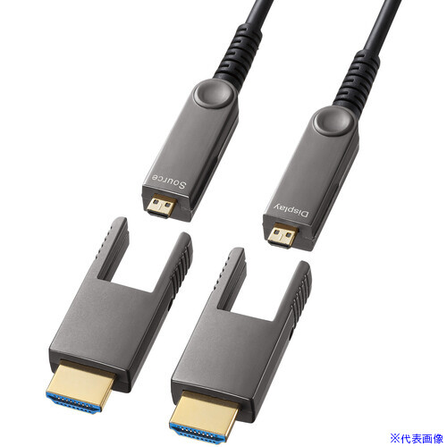 ■SANWA 4K60Hz対応光ファイバHDMIケーブル(30m) KMHD20PFBAD30(7012715)[法人限定][外直送元]