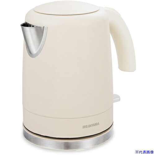 ■IRIS 574581 電気ケトル ホワイト IKED1000CW(7013168)[法人限定][外直送元]