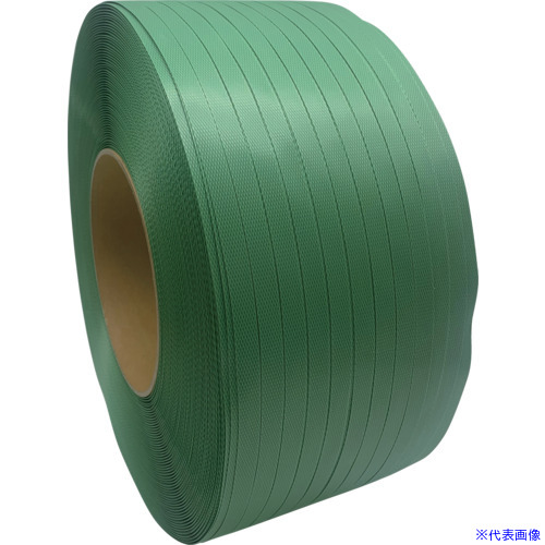 ■ウッドプラスチック 【まとめ買い】再生PPバンド グリーンライトバンド(機械用)eDH15－10P 10巻セット(緑) EDH15G10P(7016962)[法人限定][外直送元]