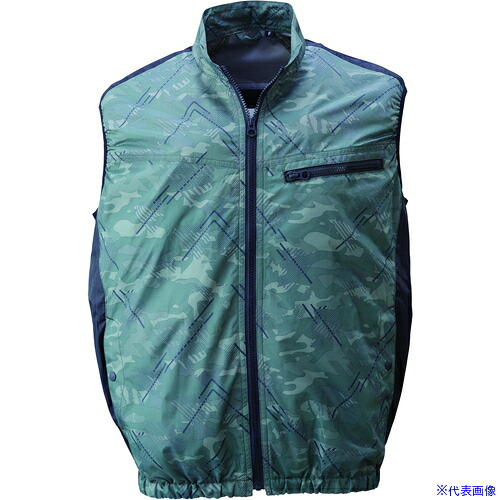 ■サンコー 圧倒的に冷える「冷蔵服4」 ウッドランドグリーンフリーサイズ TKCV25SGR(7017096)[送料別途お見積り][法人限定][掲外取寄]