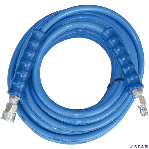 ■スーパー工業 高圧ホース ワンタッチカプラー付 20MPa以下 3/8 10m ウレタン 04T5B012111(7229069)[送料別途お見積り][法人限定][外直送]