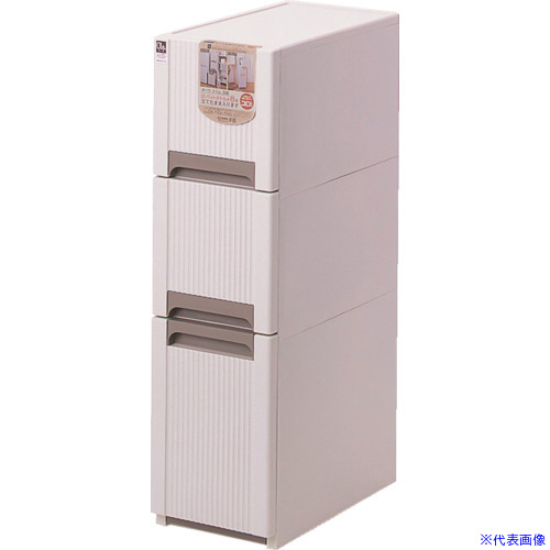 ■SANKO pla キッチンストッカー 420077 オーラスリム 3段 ベージュ 238&times;450&times;843 420077(7235495)&times;3[送料別途お見積り][法人限定][掲外取寄]｜セミプロＤＩＹ店ファースト 17,118円