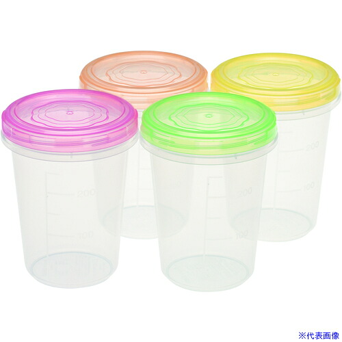 ■SANKO pla 食品保存容器 218308 エブリーパック 丸型 NO1深型4P カラフル φ86×φ86×110 218308(7240138)×80[送料別途お見積り][法人限定][掲外取寄]