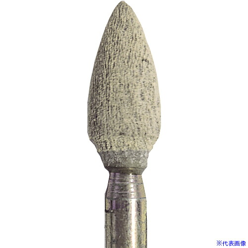 ■NRS 軸付砥石 コットンポインター 外径9.5×幅19.1×軸径6mm 砥粒A A52 #80 S(ソフト) 5本入 CPTA52A80S(7304081)×5[法人・事業所限定][外直送元]