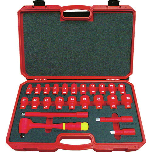 ■TRUSCO 絶縁ソケットレンチセット(6角タイプ)差込角12.7mm TZSW424S(7624611)