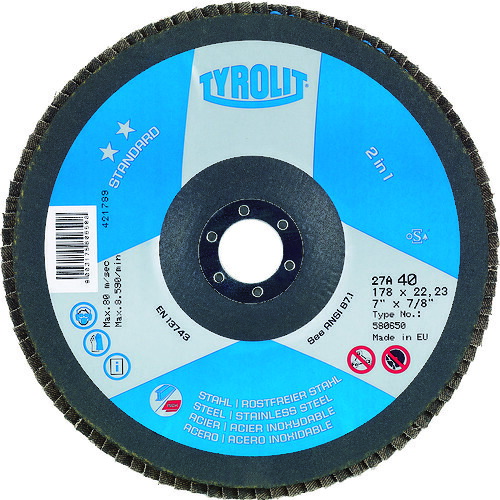 ■TYROLIT フラップディスク スタンダードタイプ 125mm #80 537110(7664249)×10
