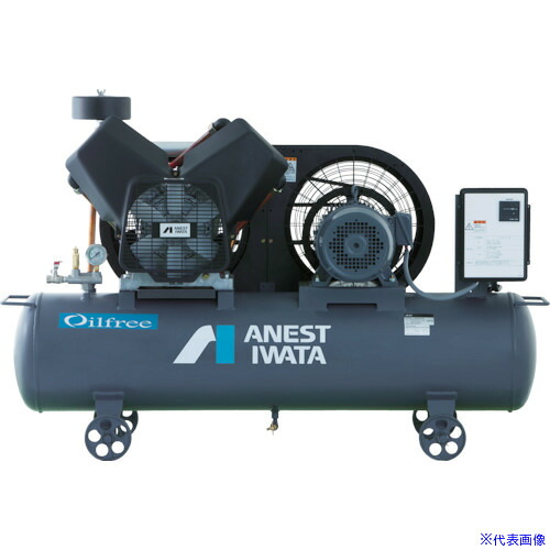 ■アネスト岩田 レシプロコンプレッサ(タンクマウント・オイルフリータイプ)60Hz モーター出力1.5kW TFP15CF10M6(7695250)[法人限定][直送元]｜セミプロＤＩＹ店ファースト