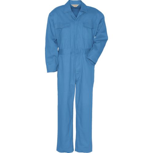 ■アイトス つなぎ作業服ボタン仕様ブルー5L 5000065L(8067035)[送料別途お見積り][法人限定][掲外取寄]